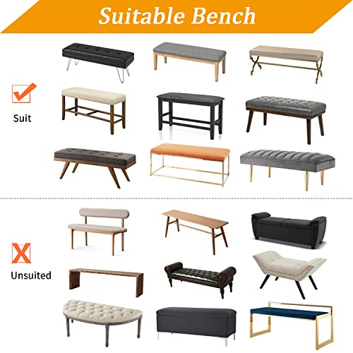 Fuloon Stretch Jacquard Dining Bench Cover - Anti-Dust Removable Bench Slipcover Washable Seat Cushion Protector for Bedro...
