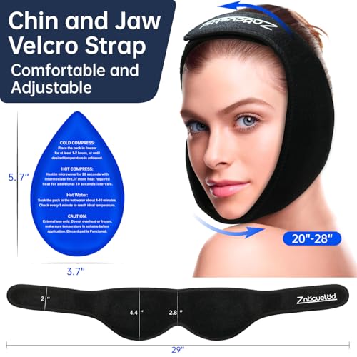 ZNÖCUETÖD Wisdom Teeth Ice Pack Face Head Wrap for Wisdom Teeth Removal Toothache Pain Relief, TMJ, Jaw Ice for Face Oral ...