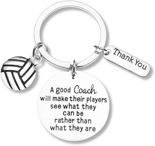 Infinity Collection Volleyball Coach Keychain, Stainless Steel Key Chain, Coach Gifts