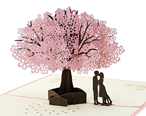 PENTA ANGEL Handmade Cherry Blossom Card Pop Up 3D Flower Romantic Love Letter Greeting Anniversary Wedding Valentine Birt...