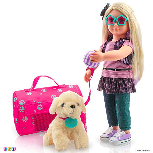 Play22 Plush Puppy Doll Set for Kids 9 PCS - Baby Doll Accessories - Doll Puppy Set - 4 Year Old Girl Birthday Gifts, Litt...