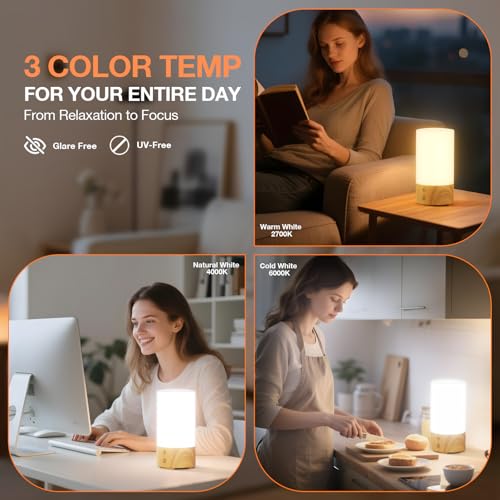 Bakzon Light Therapy Lamp 10000 Lux, UV-Free Sun Lamp with 4 Brightness Levels & 3 Color Temperatures, Full Spectrum Dayli...