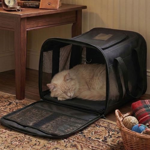 Conlun Cat Carrier Airline Approved, Soft-Sided Dog Carrier with Inner Safety Leash, Pet Transport Carrier for Small-Mediu...