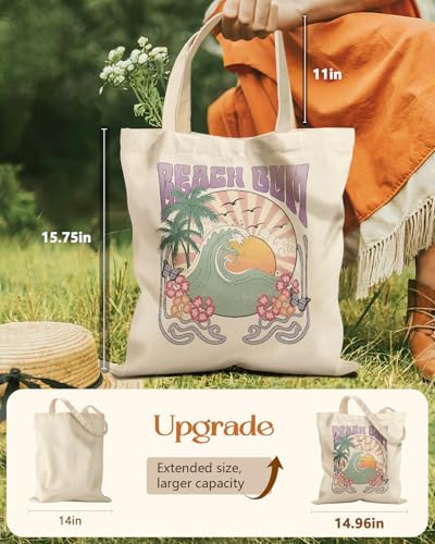 Miss Adola Aesthetic Tote Bag for Girls - with Magnetic Buckle and Zipper Inner Pocket for Women Lady Canvas Cotton Tote Bag