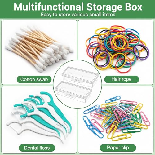 Sibba 3 x Plastic Cotton Swab Holder Clear Small Dental Floss Picks Storage Box Flossers Cotton Pad Holder with Dustproof ...