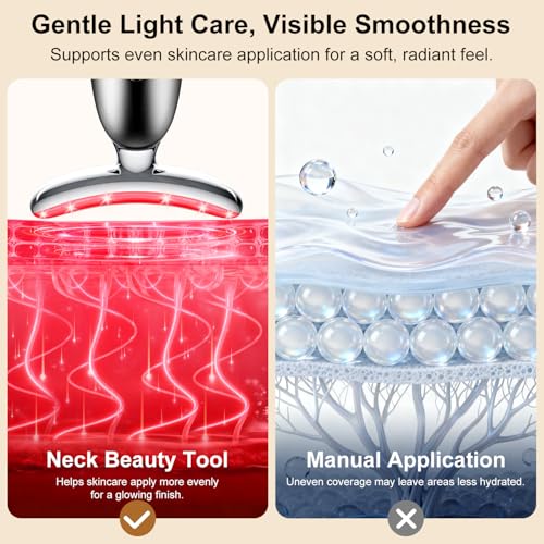 Red Light for Face and Neck, 7-in-1 Face Massager Tool, 3-Color Portable Facial Massager for Skin Care (5.9in)