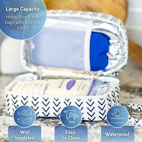 Jomaco Breastmilk Cooler Bag with Ice Pack - Insulated Breast Milk Cooler Travel Bag - Small Breastmilk Storage Bag Cooler...