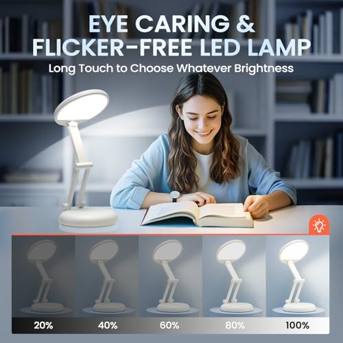One Fire Cordless Desk Lamp,Dimmable Small Battery Powered Lights,3600mAh Rechargeable Wireless Table Lamp,Mini Lamp&Porta...