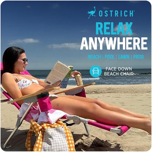 Ostrich the Deluxe 3N1 Lightweight Lawn Beach Reclining Lounge Chair with Footrest, Outdoor Furniture for Patio, Balcony, ...