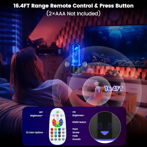 Eadaiylon Jellyfish Lamp 17 Color Changing with 4 Modes, Electric Jellyfish LED Mood Lamp Tank Table Night Light Home Deco...