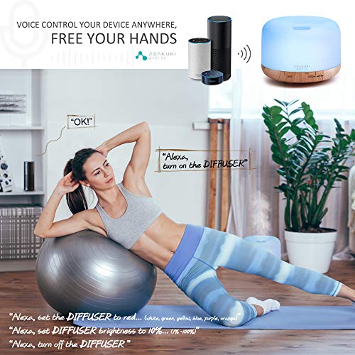 ASAKUKI Smart Wi-Fi Essential Oil Diffuser, App and Voice Control Compatible with Alexa, 500ml Aromatherapy Humidifier for...