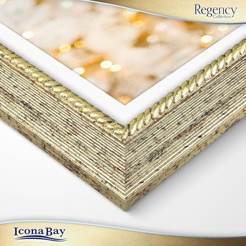 Icona Bay 11x14 Gold Picture Frame, French Baroque Style Photo Frame 11 x 14, Wall Mount or Table Top, Regency Collection