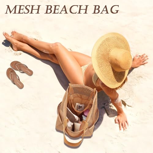 GYEUKHAM Beach Bag for Women with Outer Pocket, Waterproof Large Tote Bag for Cruise Essentials