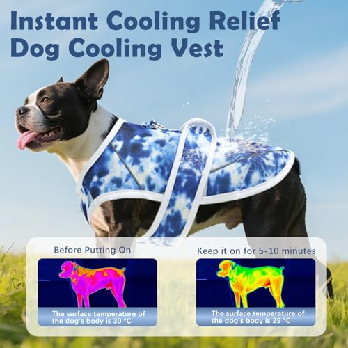 UNIPUP Dog Cooling Vest – Lightweight Pet Cooling Shirt 3D Breathable Mesh, Reflective Strips & UV Protection for Walking,...