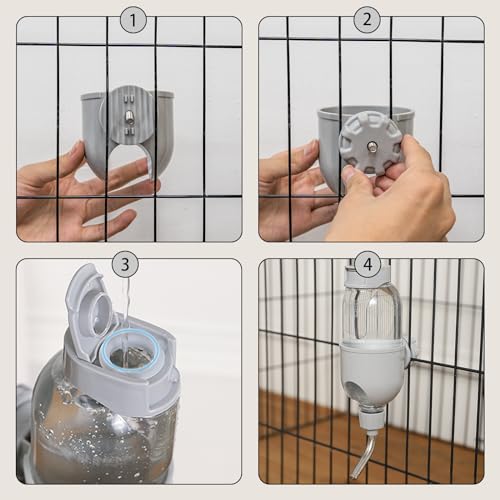 Pet Water Bottle for Cage Crate 17oz Non-Drip Water Dispenser for Small Animal Rabbit Bunny Guinea Pig Chinchilla Ferret S...