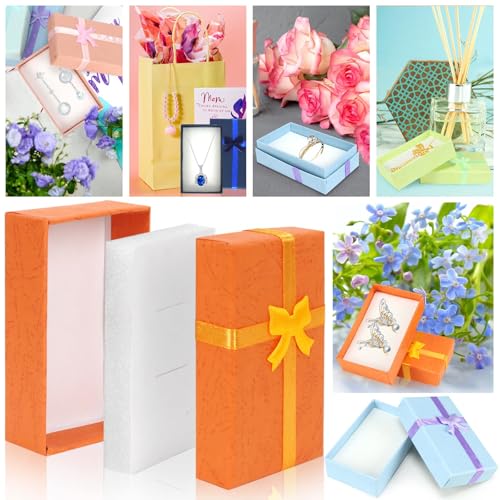 PRALB 18PCS Assorted Jewelry Gifts Boxes, Cardboard Ring Boxes With Padding Gifts Paper Boxes Jewelry Storage Cube Satin R...