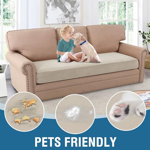 H.VERSAILTEX Couch Cushion Covers Stretch Couch Covers for 3 Cushion Couch Sofa Thick and Soft Couch Covers Washable (3 Se...