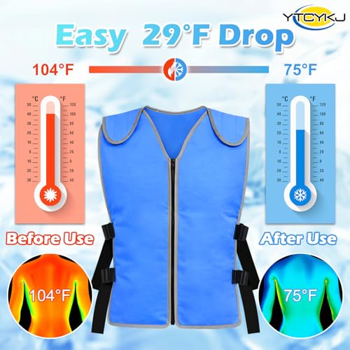Cooling Ice Vest for Men & Women - Ice Reflective Vest, No Ice Packs or Electricity Needed | Adjustable Lightweight Ice Ve...