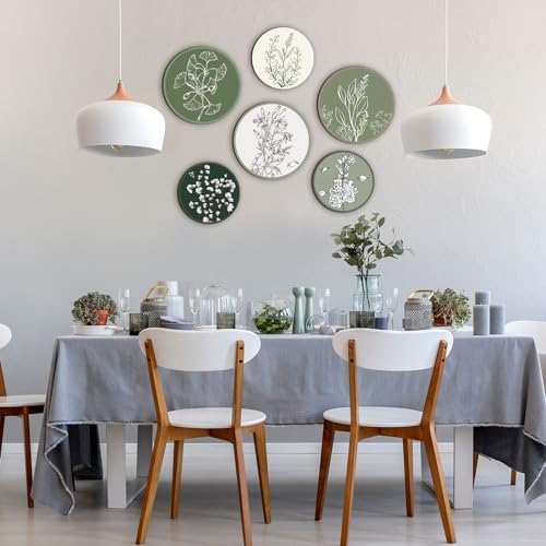 Barydat 6 Pieces Boho Plant Wall Art Decor Wooden Boho Farmhouse Rustic Bohemian Wall Hanging for Bedroom Living Room Offi...