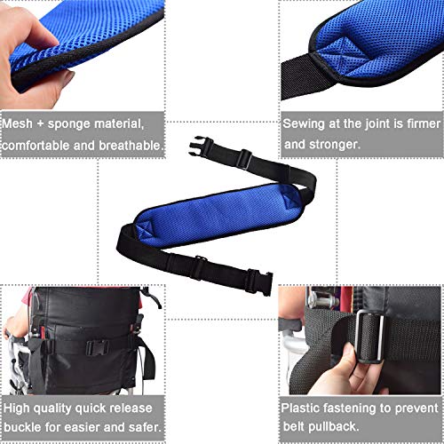 Wheelchair Seat Belt Adjustable Medical Wheelchair Safety Harness for Patient Caring, Cushion Harness Straps with Easy Rel...