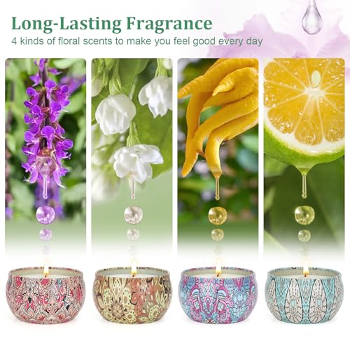 Scented Candles Gifts for Women 4 Pack Aromatherapy Candle Up to 90 Hours Home Scented Candles Set Soy Wax Candles for Chr...