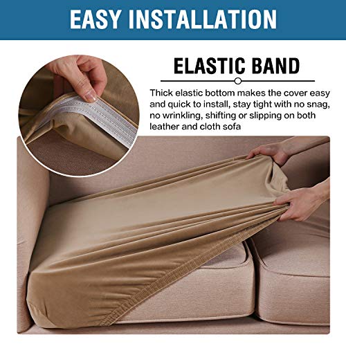 H.VERSAILTEX Velvet Stretch Couch Cushion Cover Plush Cushion Slipcover for Chair Loveseat Sofa Cushion Furniture Protecto...