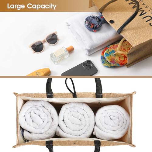 Trifabricy Beach Bag, Large Beach Bag for Women, Woven Straw Beach Tote Bag Waterproof, Weaving Swim Gym Shopping Travel Bag