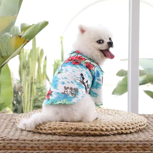 LHYZ PARK Hawaiian Beach Print Pet Dog Cat T-Shirts Cute for Small to Medium Dog Cats Cool Summer Vest Camp Shirt Clothes...