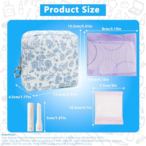 CasaRovela Period Bag for Girls, Corduroy Sanitary Napkin Storage Bag, Period Pouch & Tampon Holder, Feminine Care Organiz...