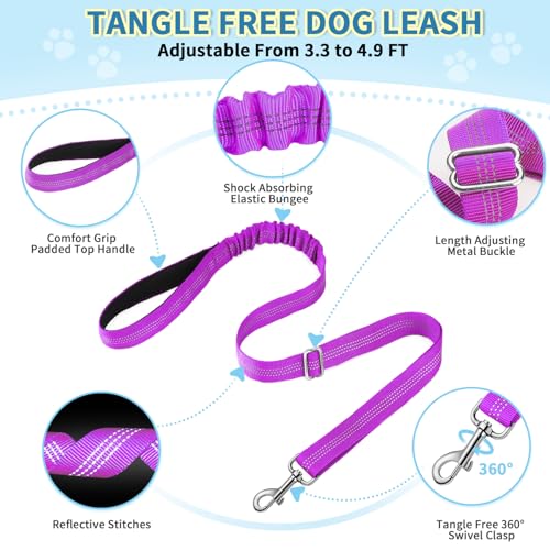 Lukovee No Pull Dog Harness and Leash Set, Soft Padded Small Dog Harness, Neck & Chest Adjustable Reflective Vest Puppy Ha...