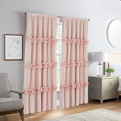 Homechoice Decor Thermal Insulated Blackout Window Curtains, 54" W x 84" L x 2 Panels, Boho Ruched Window Treatments with ...