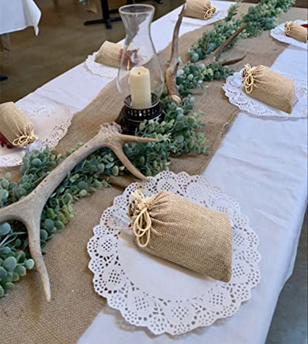 Homum 30Pcs Premium Burlap Gift Bags with Drawstring and 30Pcs Gift Tags & String, 3x4 Inch Reusable Gift Bags, Burlap Bag...
