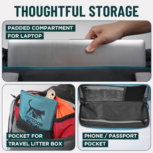 OutdoorBengal Zeppelin™ Airline-Approved Large Cat Carrier Soft – TSA-Approved Pet Carriers with Top Opening for Plane and...