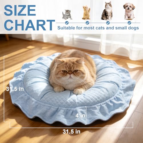 EXPAWLORER Cat Cooling Bed Mat - Upgraded Thickened 2-Sided Reversible Cold Pad for Cats Puppy Small Dogs Keep Cool in Sum...