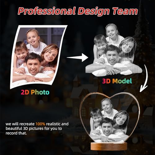 Artmosphere 3D Crystal Photo, Personalized Mothers Day Gifts for Mom, Women, Wife, Her, Him, Men, Husband, Grandma, Great ...