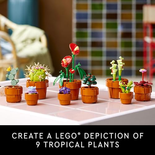 LEGO Botanicals Tiny Plants - Artificial, Fake Indoor Plant Building Set for Home, Kitchen, Desk Decoration, Adults Ages 1...