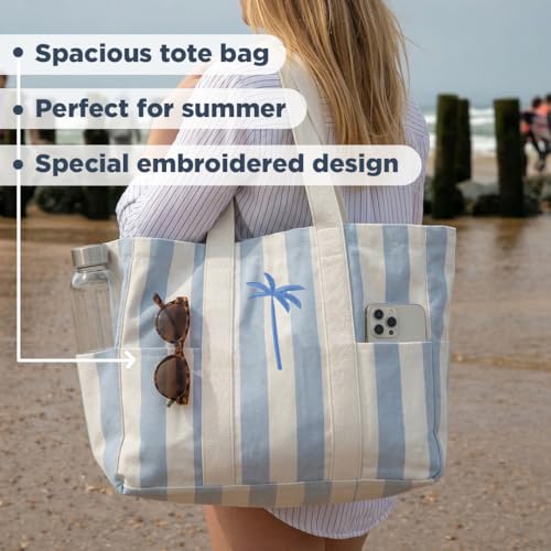 Folkulture Beach Bags for Women Large Waterproof Beach Tote Bag Zipper Beach Bags Waterproof Sandproof