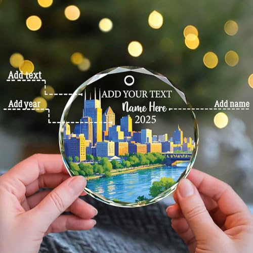 Personalized Nashville Landmarks Ornament, Nashville Tennessee Glass Christmas Ornament, Souvenir Collection Keepsake Gift...