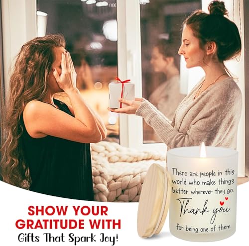 OASSIE Thank You Gifts for Women - Vanilla Lavender Candle 10 oz - Inspirational Teachers Day Birthday Retirement Nurse We...