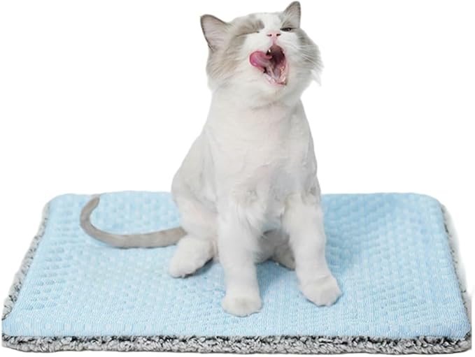 WKWLK Two Uses'Cat Mat,Cooling&Self Warming Cat Mat.18 * 24in-Cooling Cat Pad.Hot/Cold Mat for Pets.Cats self Heating pad....