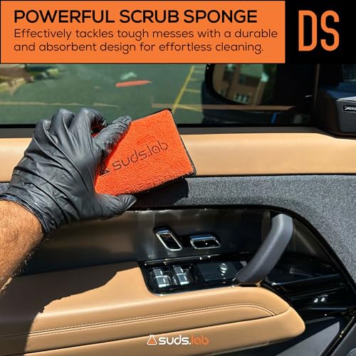 Suds Lab DS Microfiber Detailing Scrub Pad 3 Pack - Car Interior Cleaning & Detailing Microfiber Scrub Pads - Set of 3 - S...