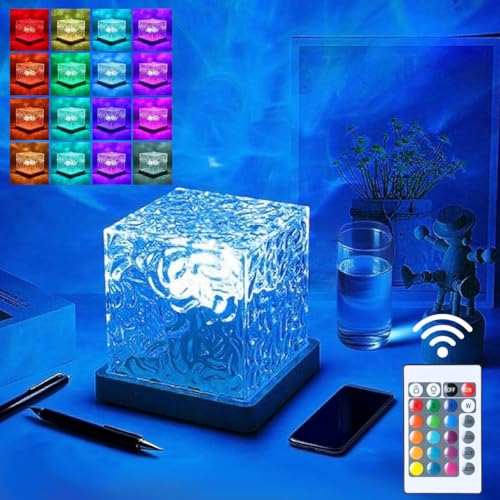 YXQUA Northern Lights Ocean Wave Projector Light, Galaxy Light Projector, 16 Colors Gradual Rotating Flame Water Ripple Am...