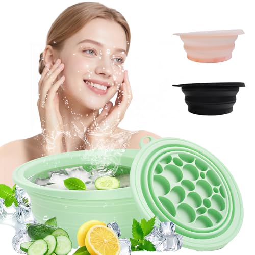YingCheng Face Bowl for Ice with Built-in Icetray and Ice Roller for Face,Silicone Facial Ice Bath for Tone Skin Shrinking...