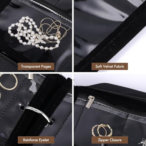 GSXRB Waterproof Anti-Tarnish Jewelry Organizer for Travel - Large Capacity Foldable Jewelry Box with 36 Compartments, Por...