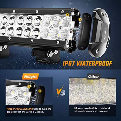 Nilight LED Light Bar 12 Inch 72W 5040LM Spot Flood Combo Off Road Driving/Fog Boat Work Lamp for Truck Pickup Golf Cart S...