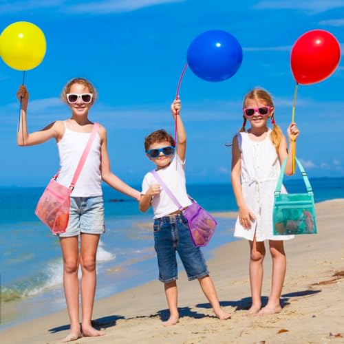 MUYIZI Mesh Beach Bag for Shells Collecting 3 Pack,Shell Bags for Beach, Sea Shell Bags for Picking Up Shells, Beach Shell...