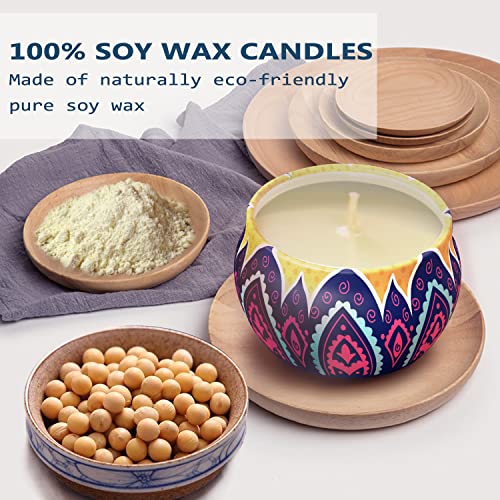 Scented Candles Gift Set Mom Gifts 4 Cans Aromatherapy Candle 4.4 Oz Natural Soy Wax Bath Yoga Unique Mothers Day Gifts Ch...