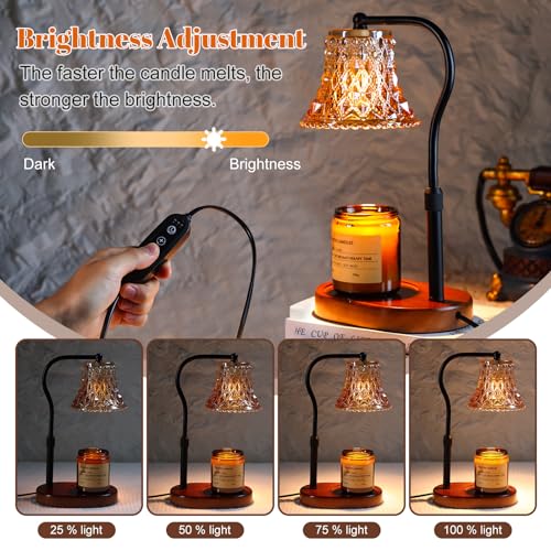 Candle Warmer Lamp with Candle Melter, Electric Candle Lamp Warmer, with Timer & Dimmer Height Adjustable Scented Candles,...