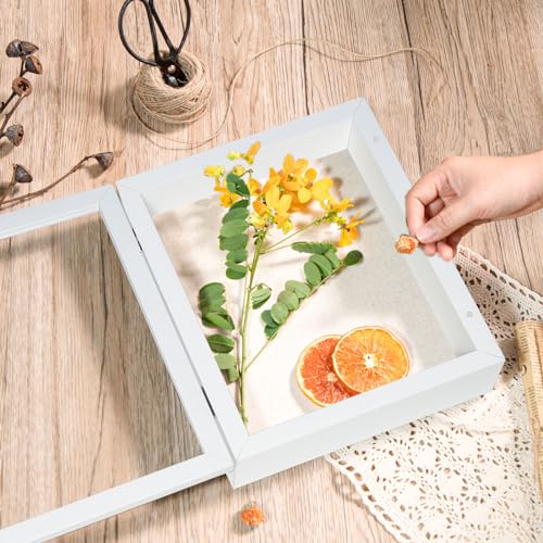 Califortree 8x10 Shadow Box Frame with Linen Back - Sturdy Rustic Memory Display Case of Flower, Pictures, Medals and Mor...