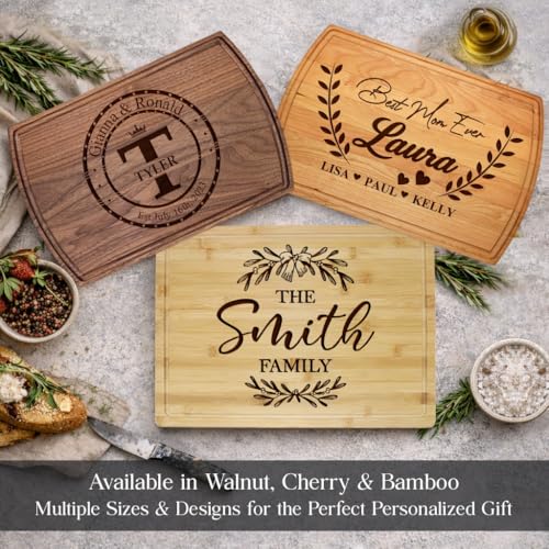 Tayfus Personalized Cutting Board, Custom Engraved Wood Charcuterie Board - Unique Gift Idea for Wedding, Engagement, Brid...